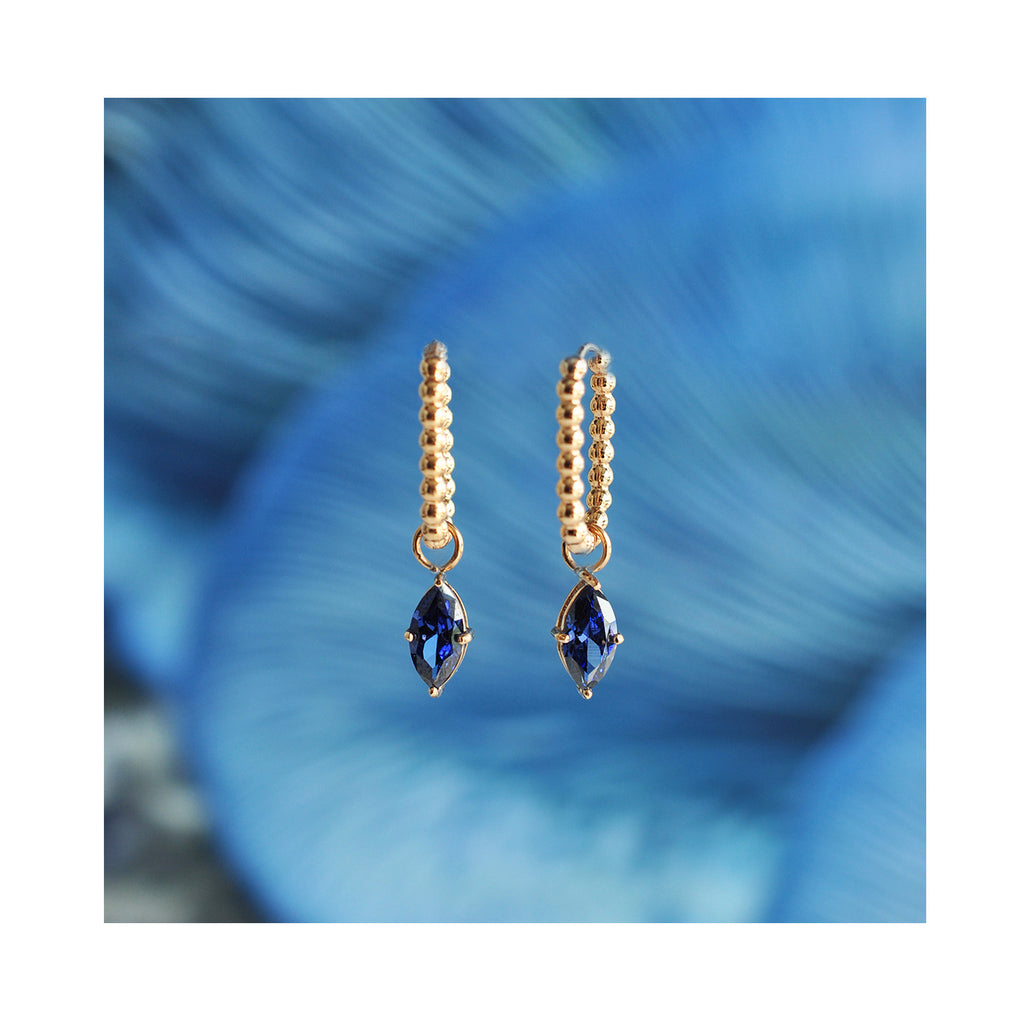 BLUE ROCK oval drop hoops / BLUE ROCK dot ovalni ringovi