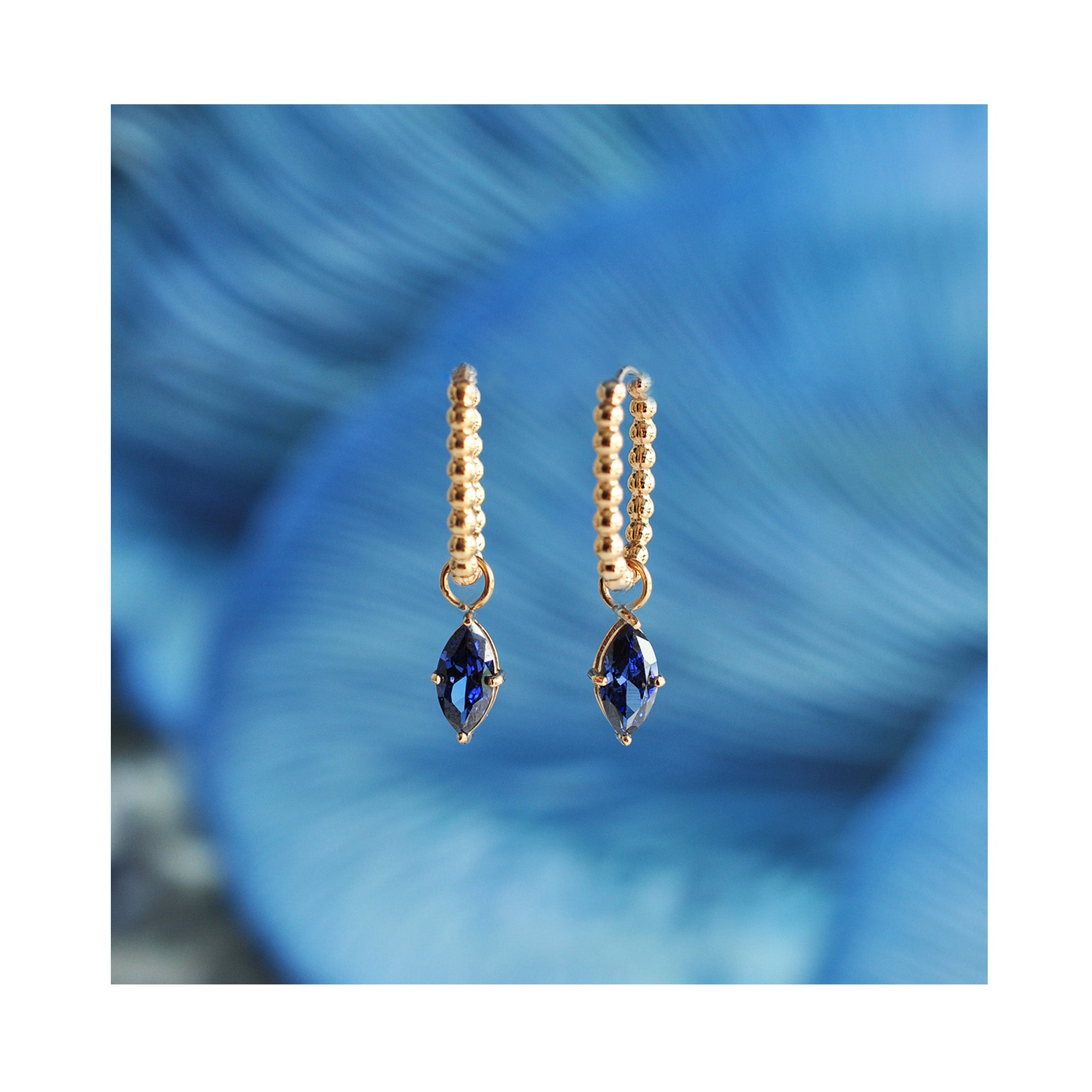 BLUE ROCK oval drop hoops / BLUE ROCK dot ovalni ringovi