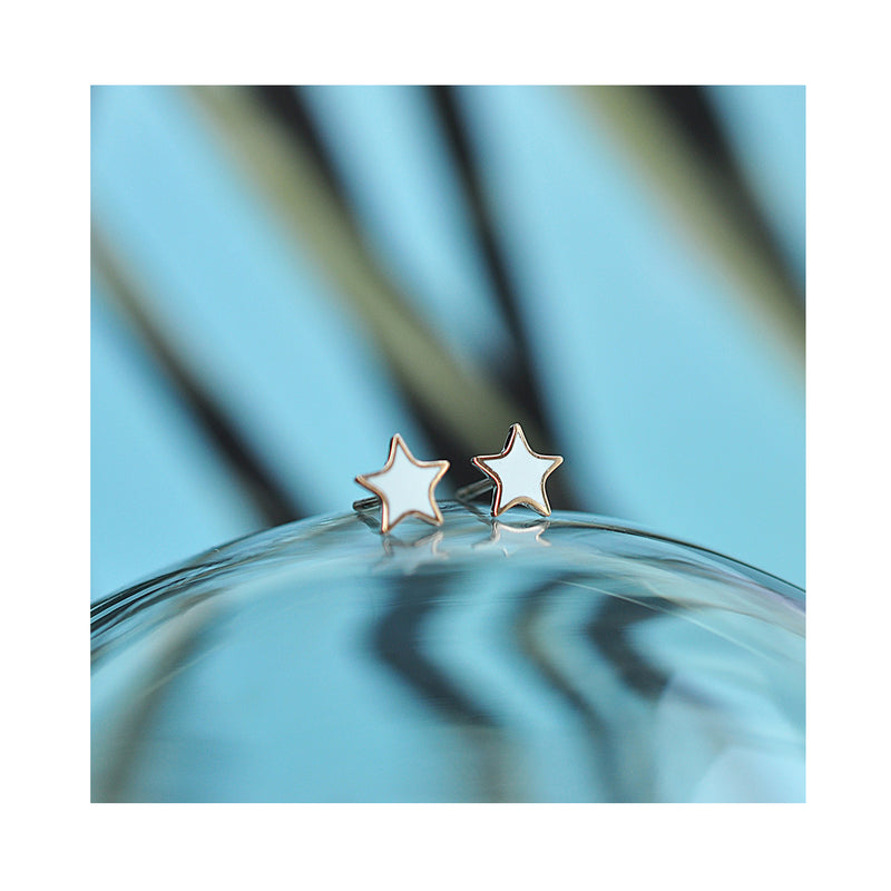 WHITE CLOUDS tiny star earrings