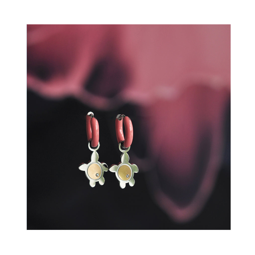 TURTLE color mini hoops / TURTLE mini ring u boji