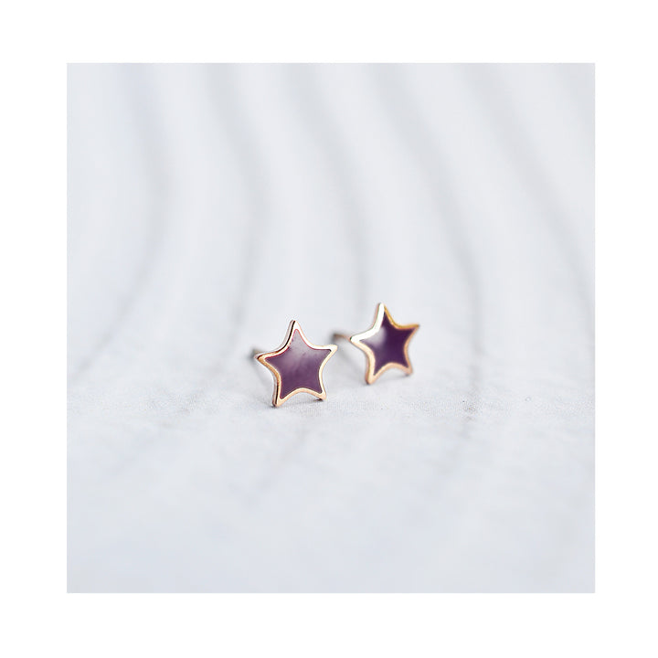 VIJOLIČNI DEŽNI uhani / PURPLE RAIN stud naušnice