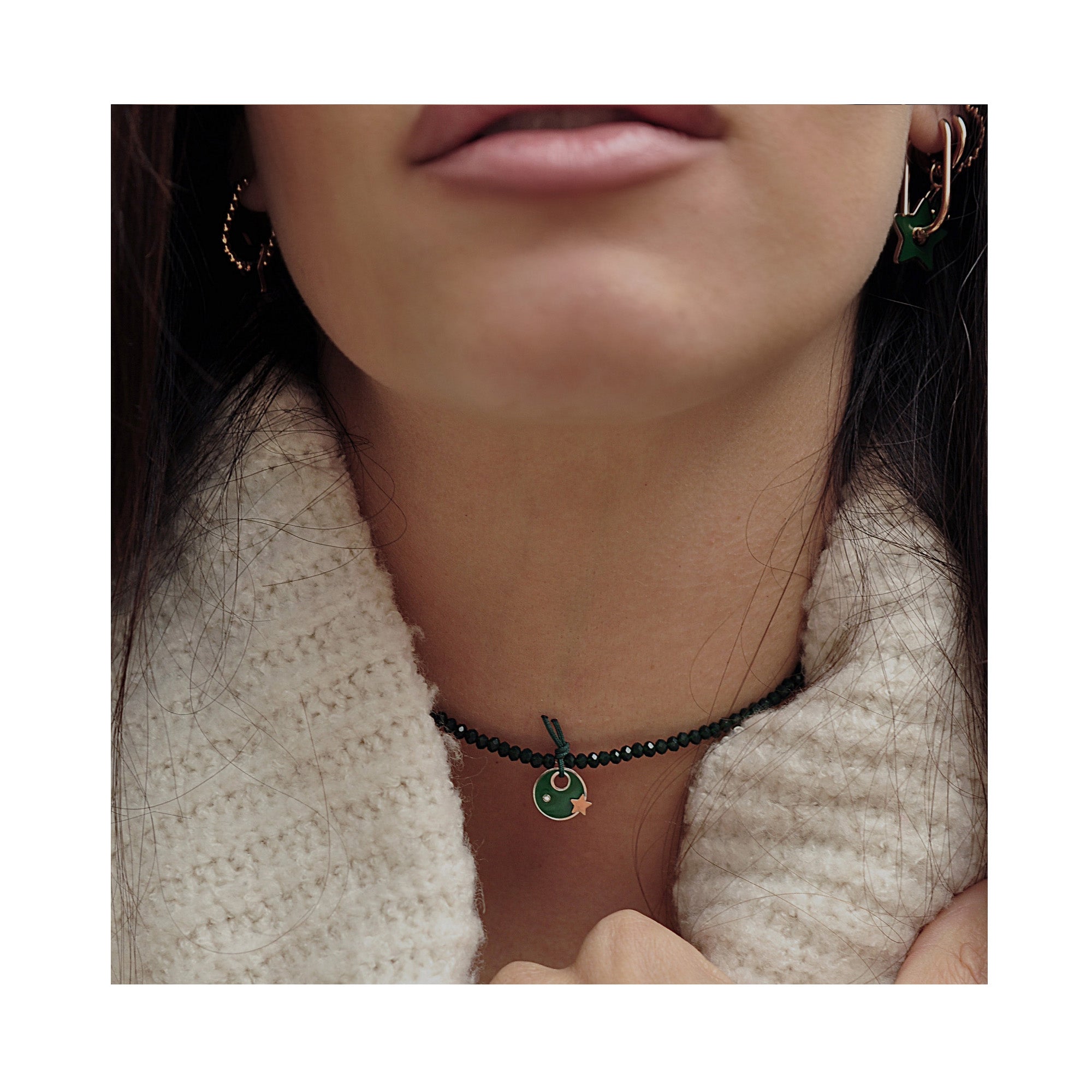 GREEN FOREST Choker Halskette 