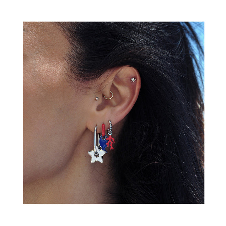 RED CORAL dot classic or mini hoops / RED CORAL dot klasični ili mini ringovi