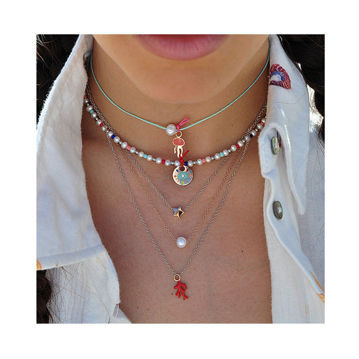 RED CORAL triple necklace / RED CORAL trostruka ogrlica