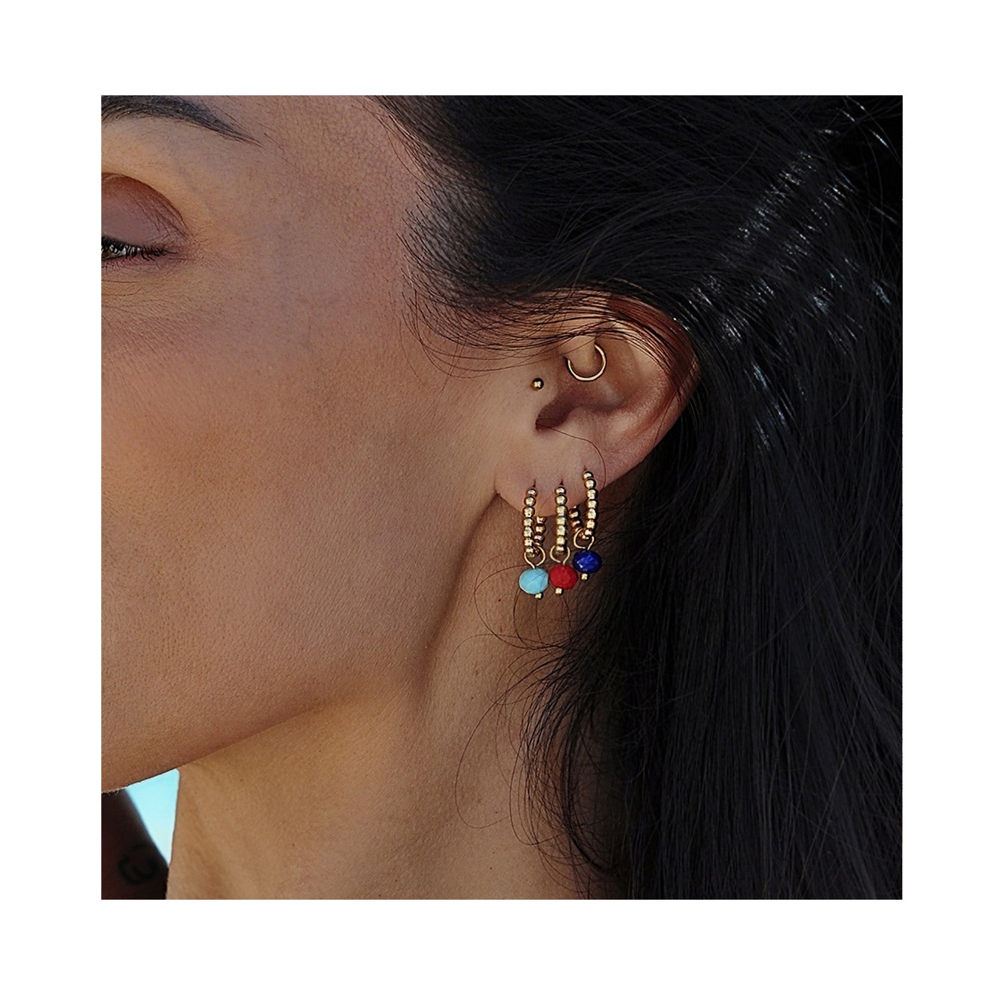 SUMMER STONE dot classic hoops / SUMMER STONE dot classic hoops