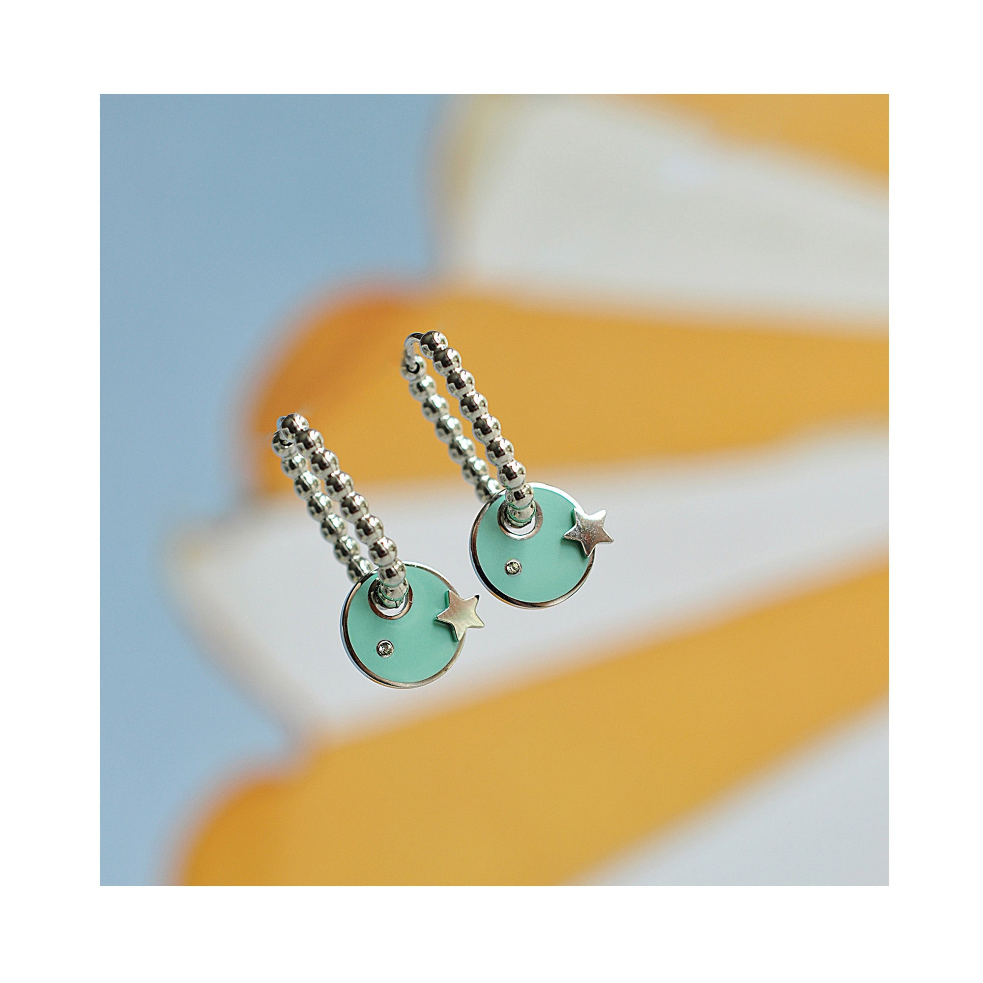 BLUE HAWAIIAN oval drop hoops / BLUE HAWAIIAN ovalni ringovi