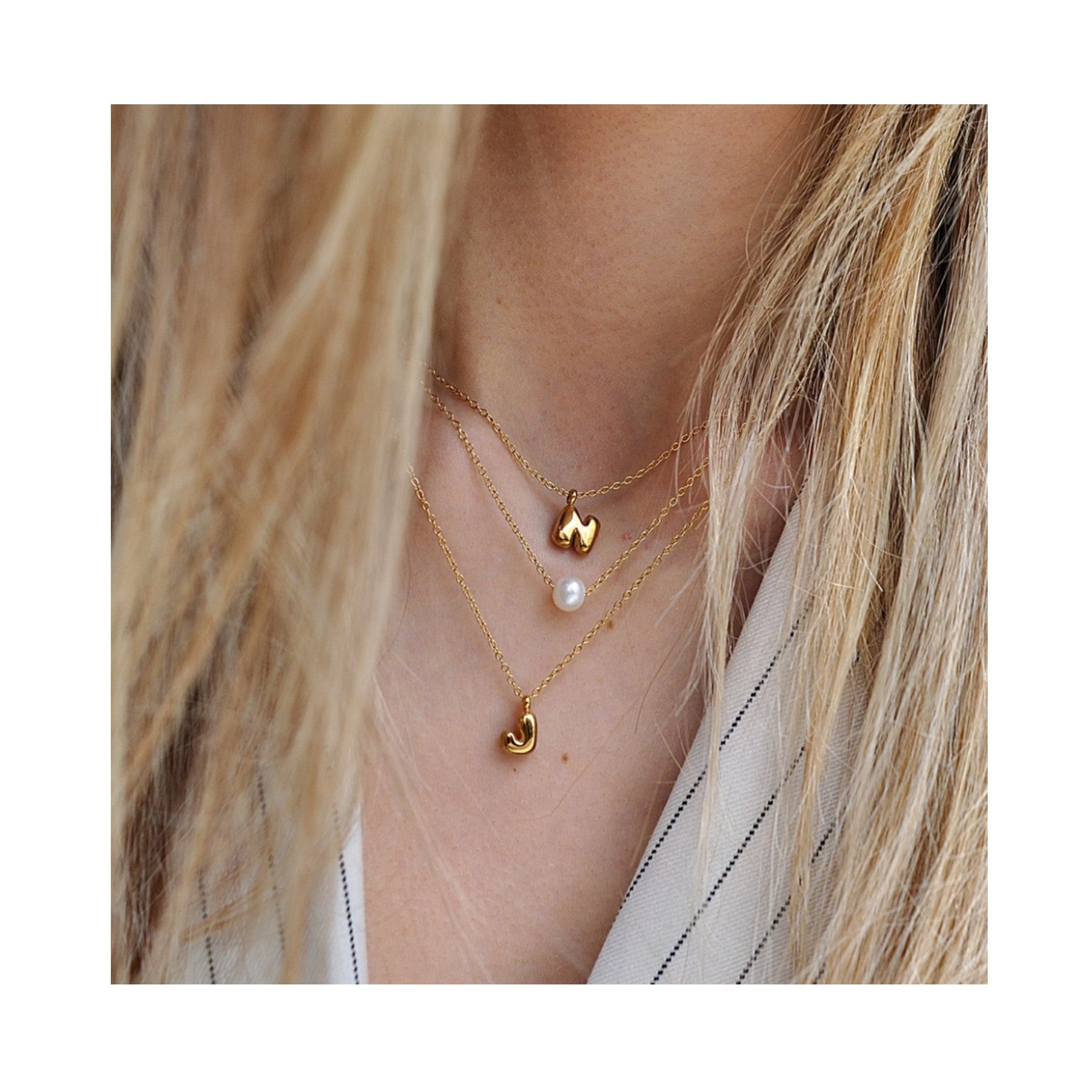 LOVE LETTERS triple necklace / LOVE LETTERS trostruka ogrlica