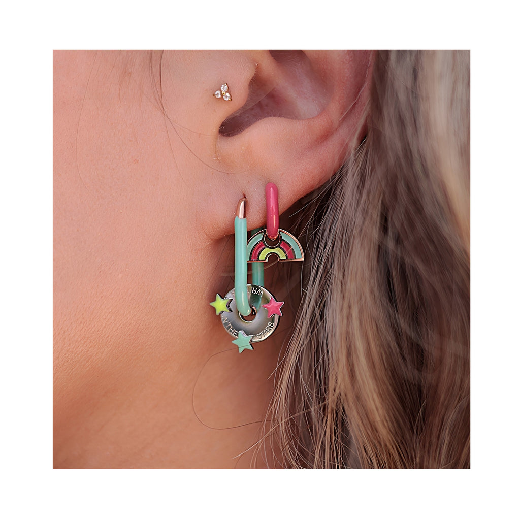 TEQUILA SUNRISE turquoise oval hoops / TEQUILA SUNRISE tirkizni ovalni ringovi