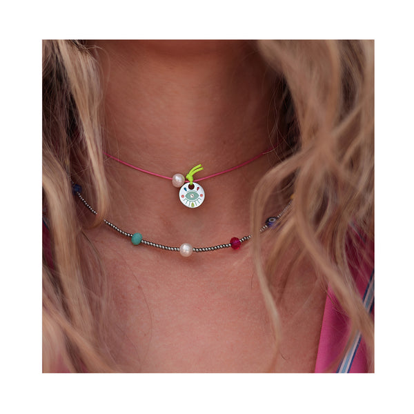 PINA COLADA string choker necklace / PINA COLADA ogrlica uz vrat