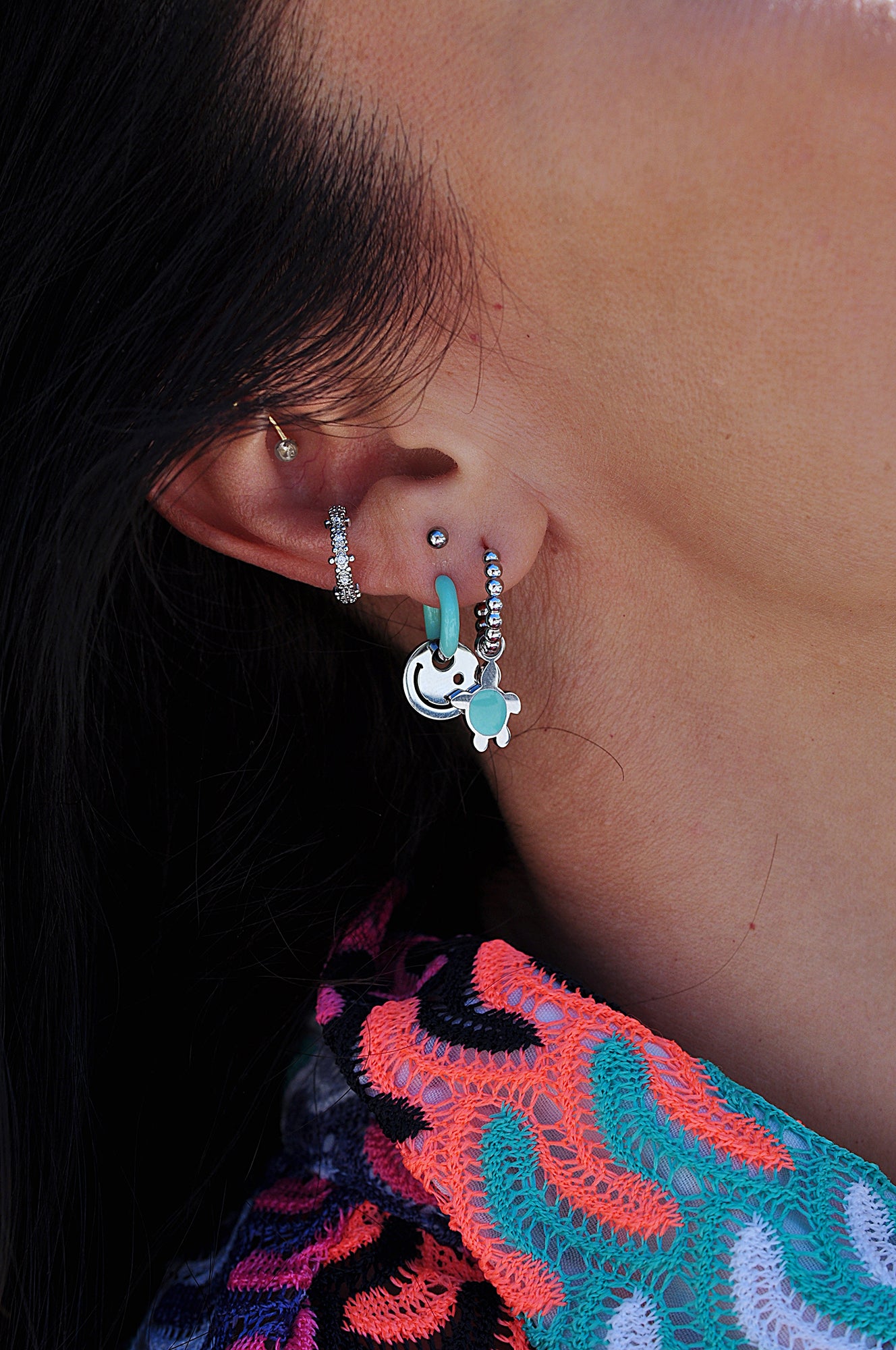 SMILE ON color mini hoops / SMILE ON mini ringovi u boji
