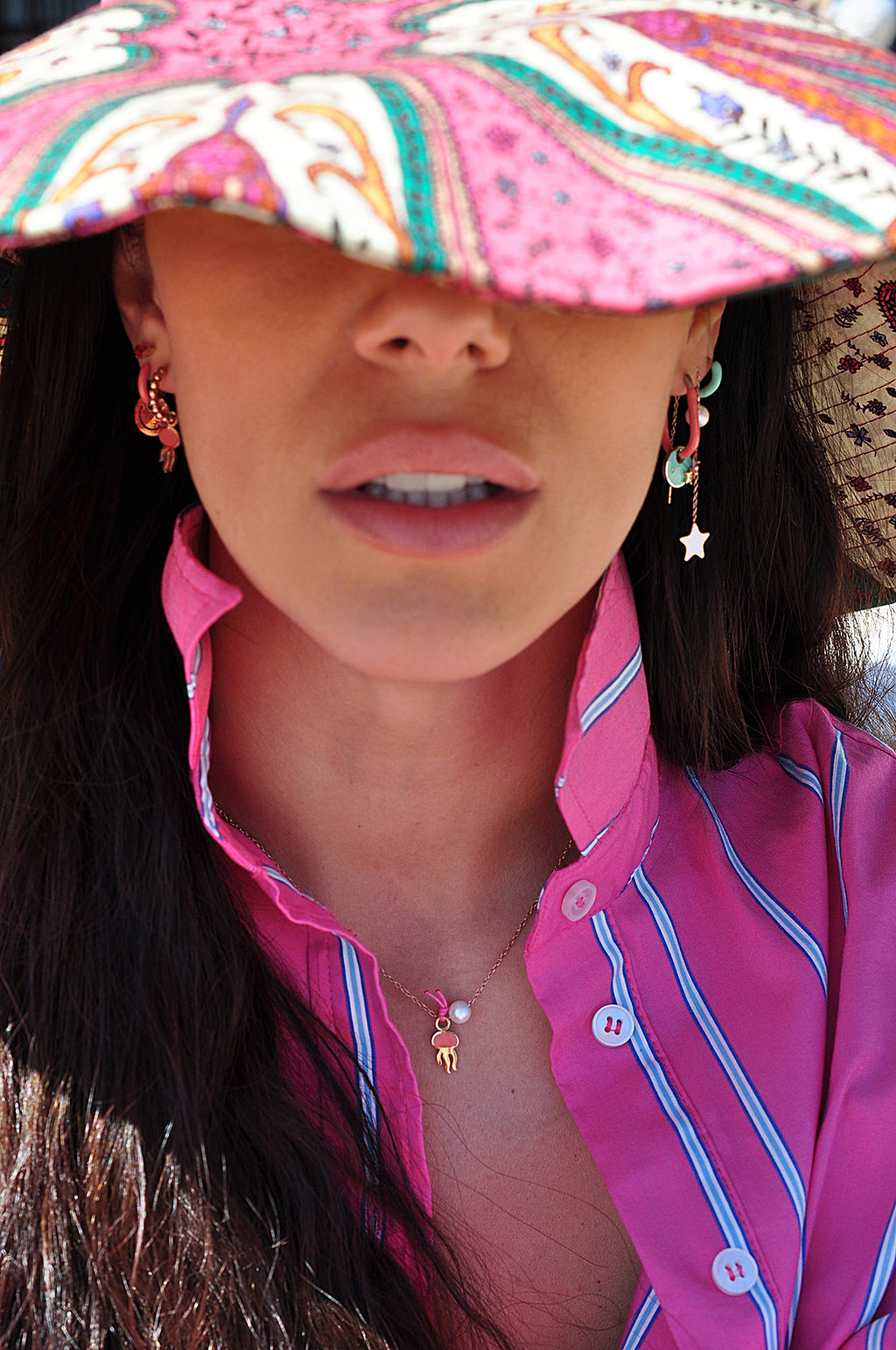 BLUE HAWAIIAN color oval hoops / BLUE HAWAIIAN ovalni ringovi