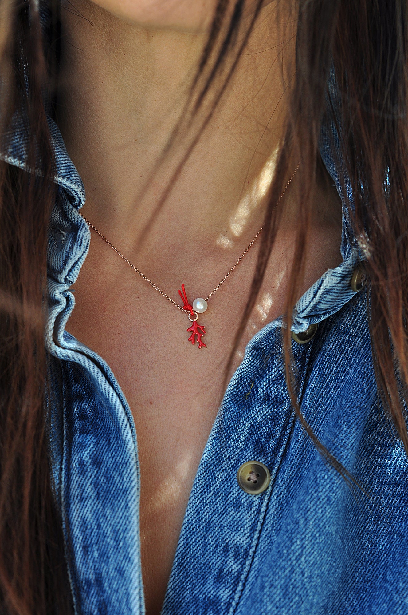 RED CORAL single necklace / RED CORAL jednostruka ogrlica