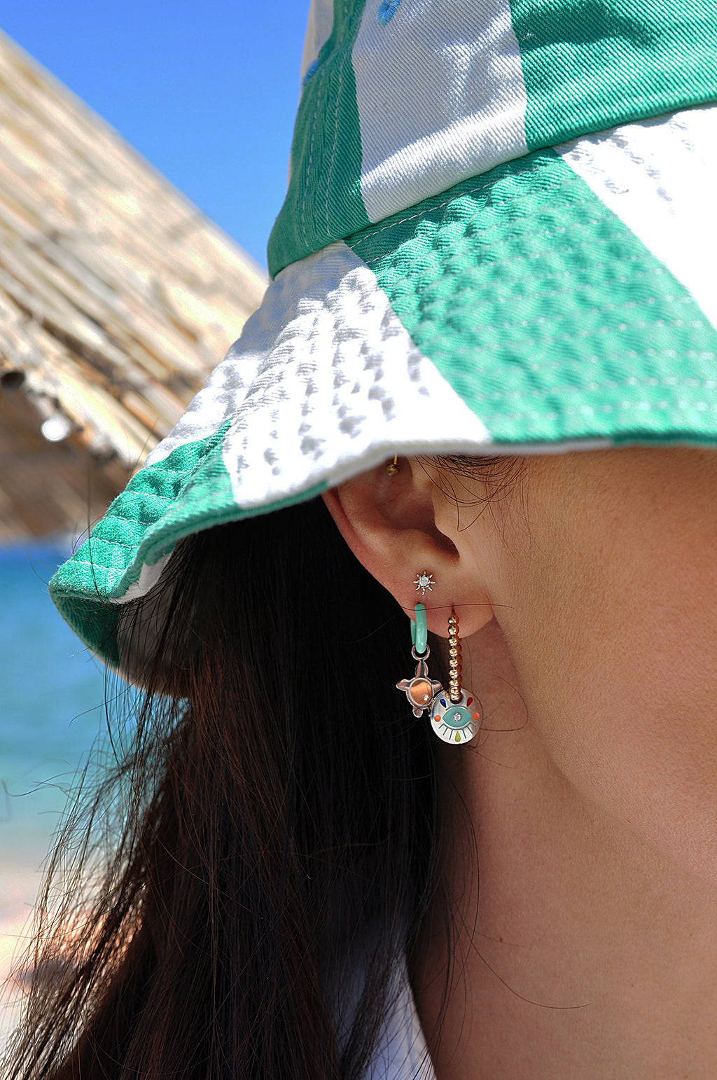TURTLE color mini hoops / TURTLE mini ring u boji