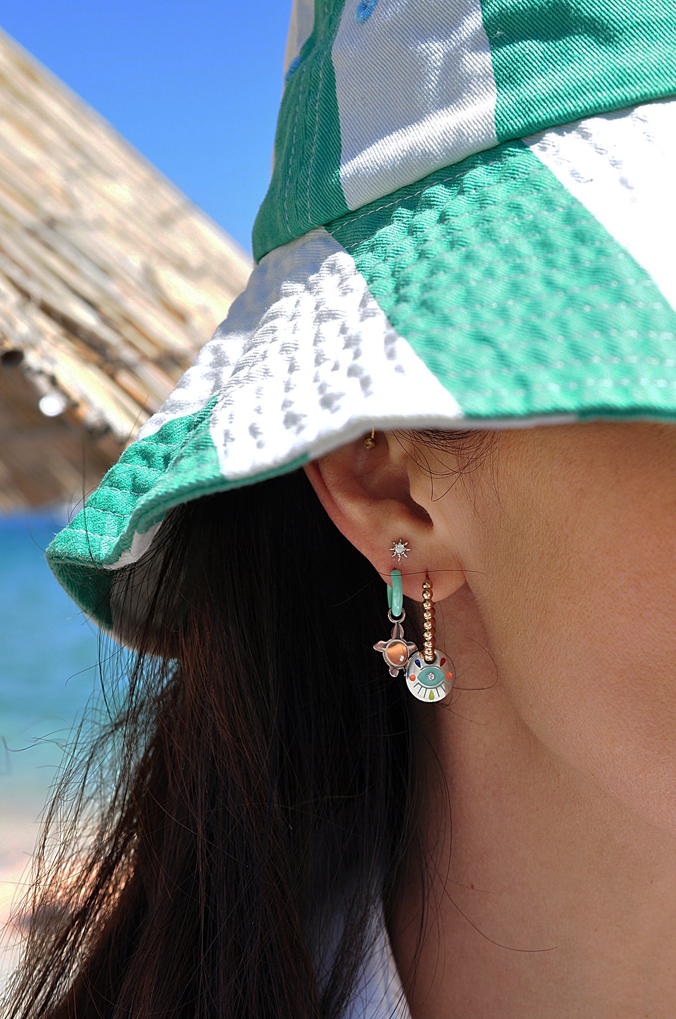 TURTLE color mini hoops / TURTLE mini ring u boji
