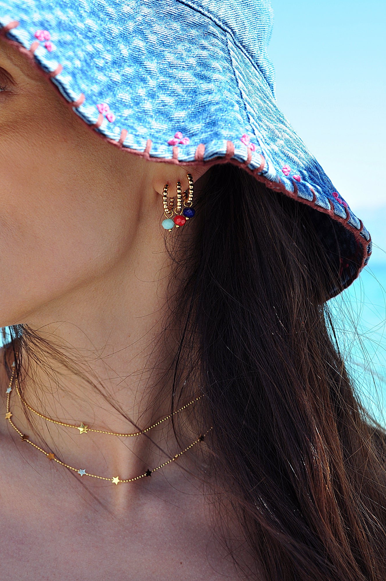 SUMMER STONE dot classic hoops / SUMMER STONE dot classic hoops