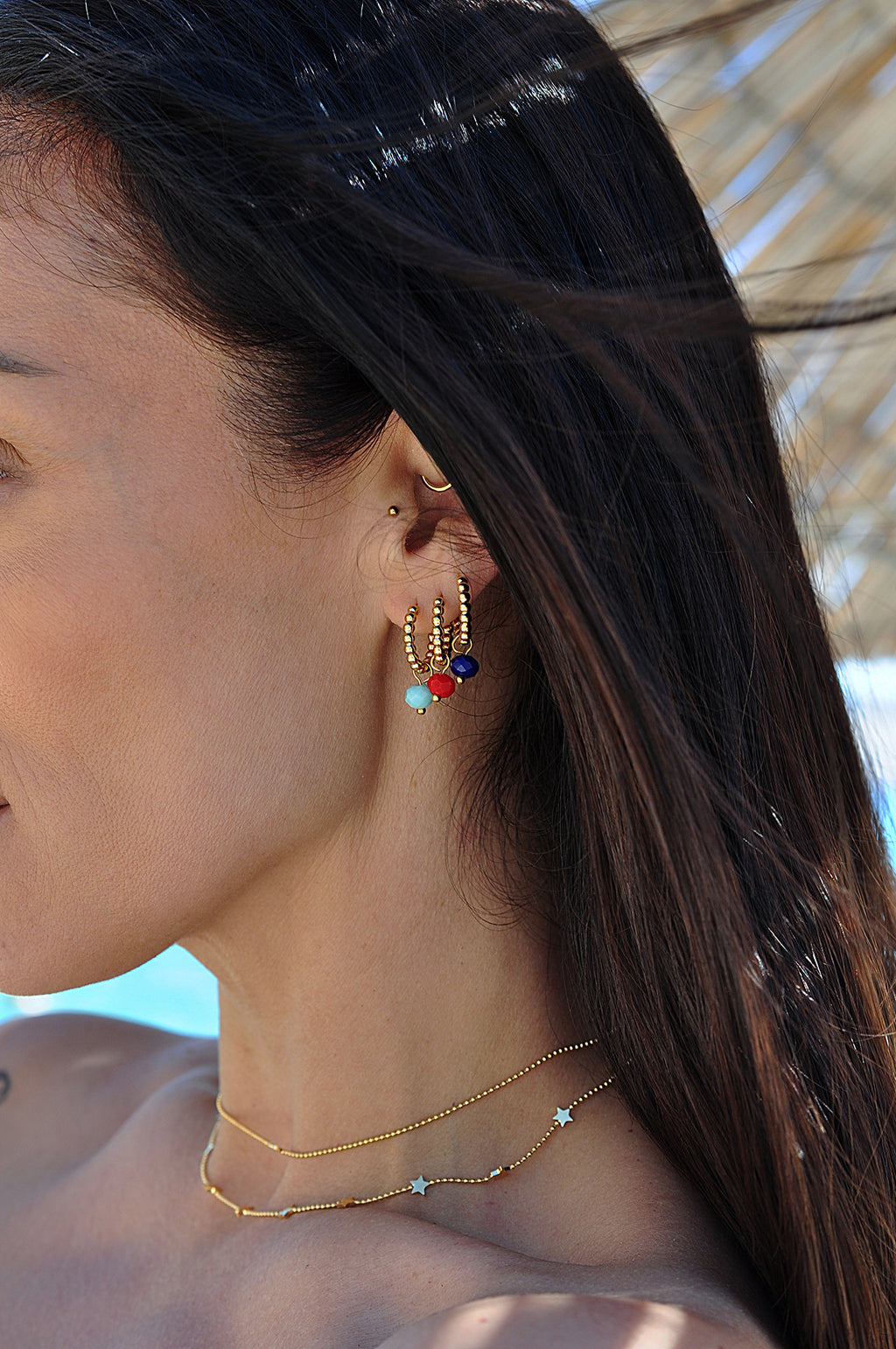 SUMMER STONE dot classic hoops / SUMMER STONE dot classic hoops
