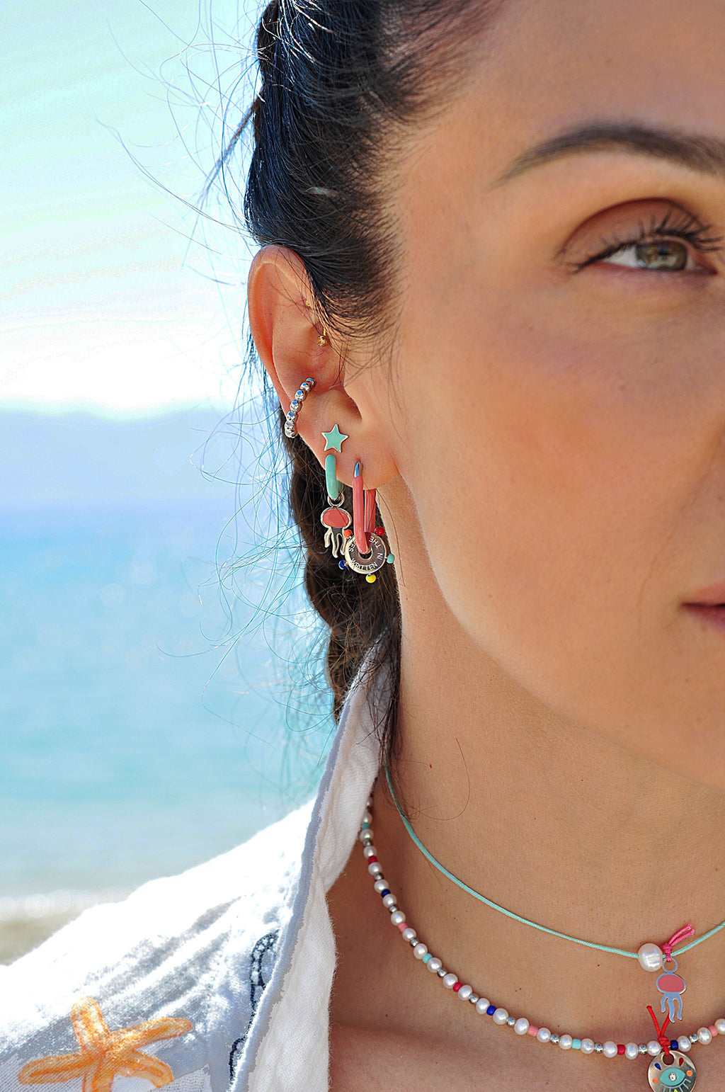 TURQUOISE WAVES stud earrings / TURQUOISE WAVES stud naušnice