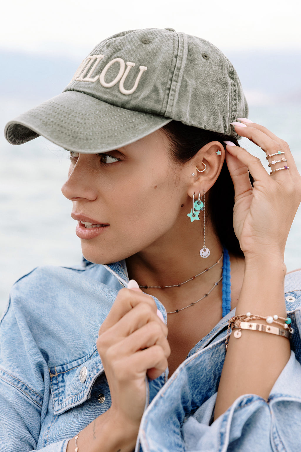 HAPPY chain earrings / HAPPY naušnice lančić