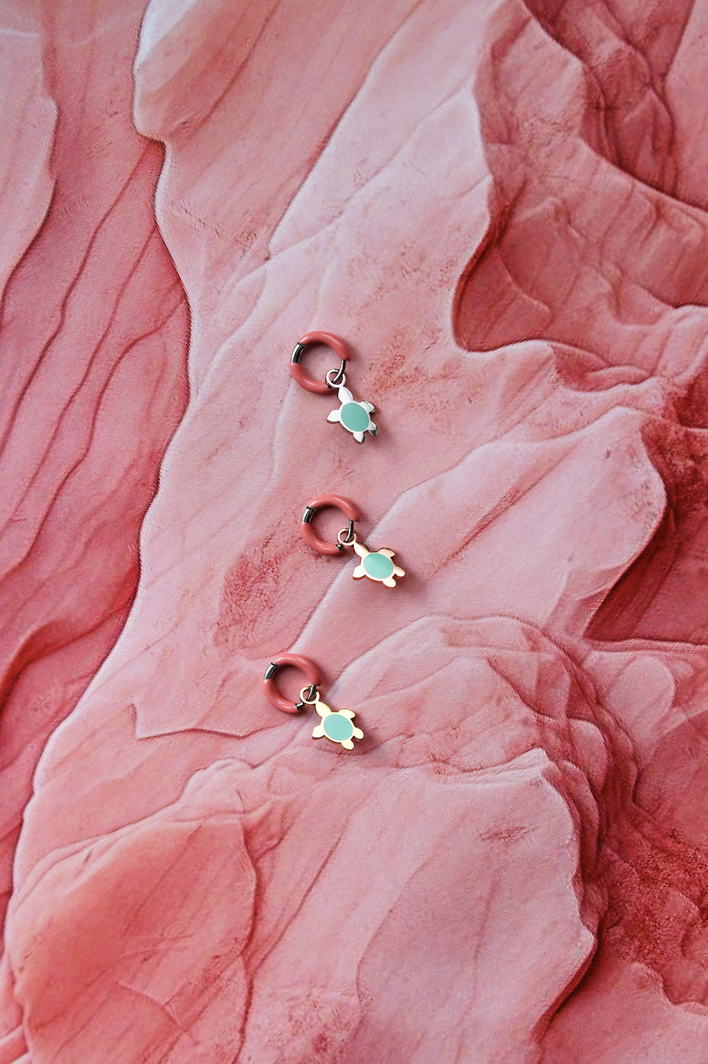 FUNKY TURTLE color mini hoops / FUNKY TURTLE mini ring u boji