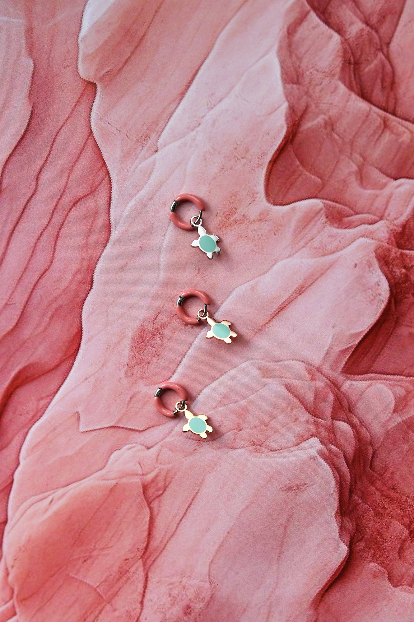 FUNKY TURTLE color mini hoops / FUNKY TURTLE mini ring u boji