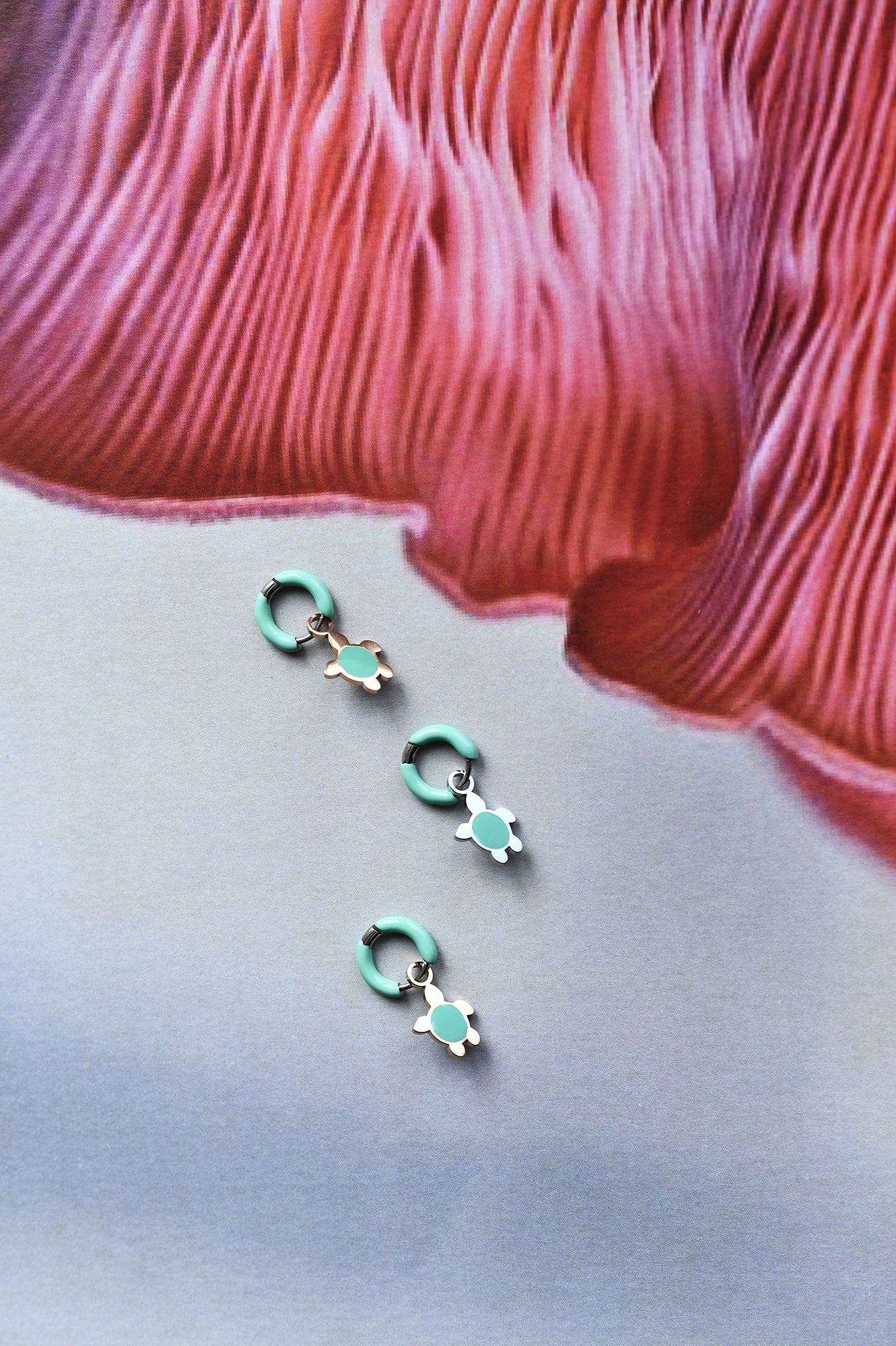 FUNKY TURTLE color mini hoops / FUNKY TURTLE mini ring u boji