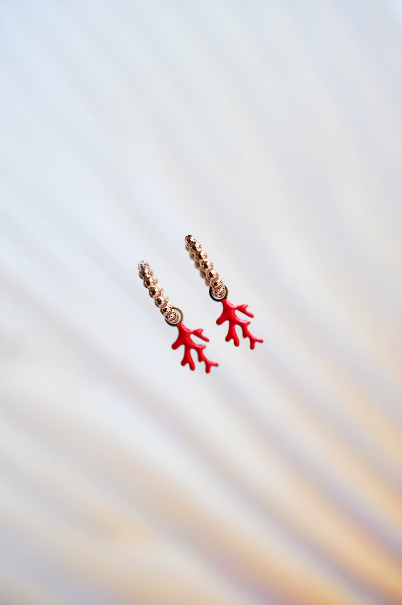 RED CORAL dot classic or mini hoops / RED CORAL dot klasični ili mini ringovi