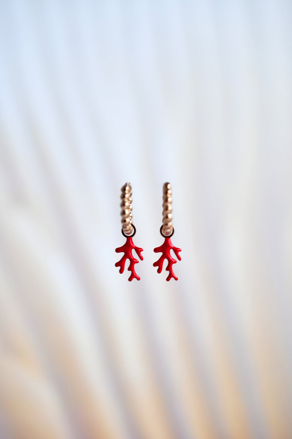 RED CORAL dot classic or mini hoops / RED CORAL dot klasični ili mini ringovi