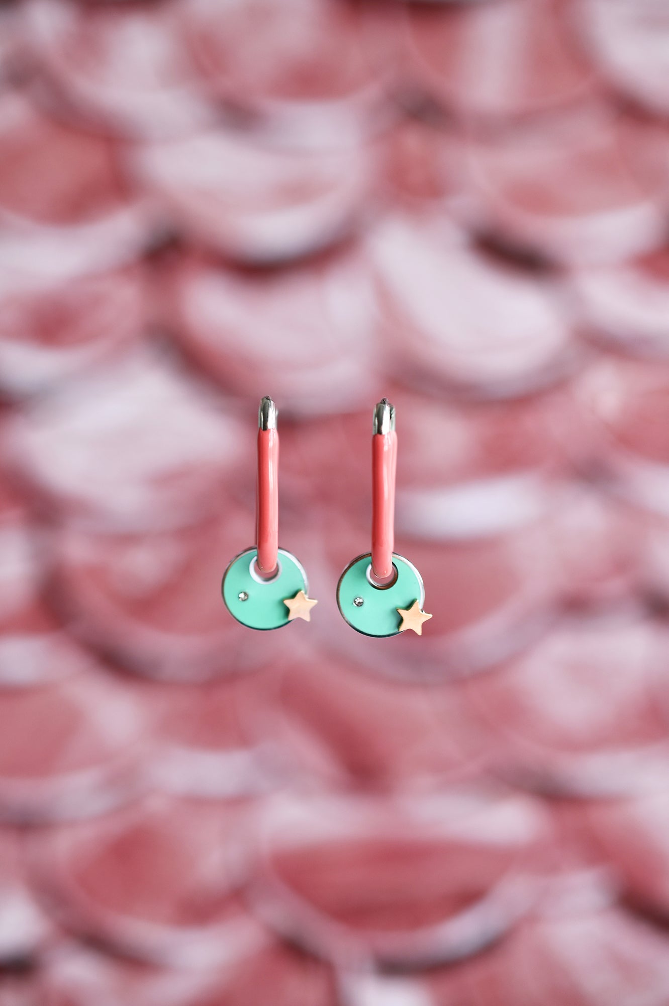BLUE HAWAIIAN color oval hoops / BLUE HAWAIIAN ovalni ringovi