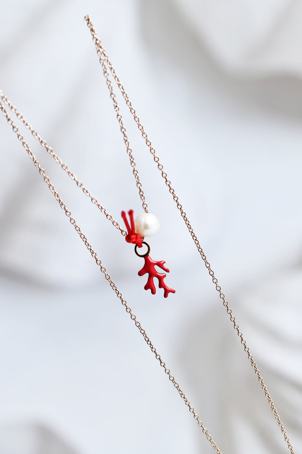 RED CORAL single necklace / RED CORAL jednostruka ogrlica