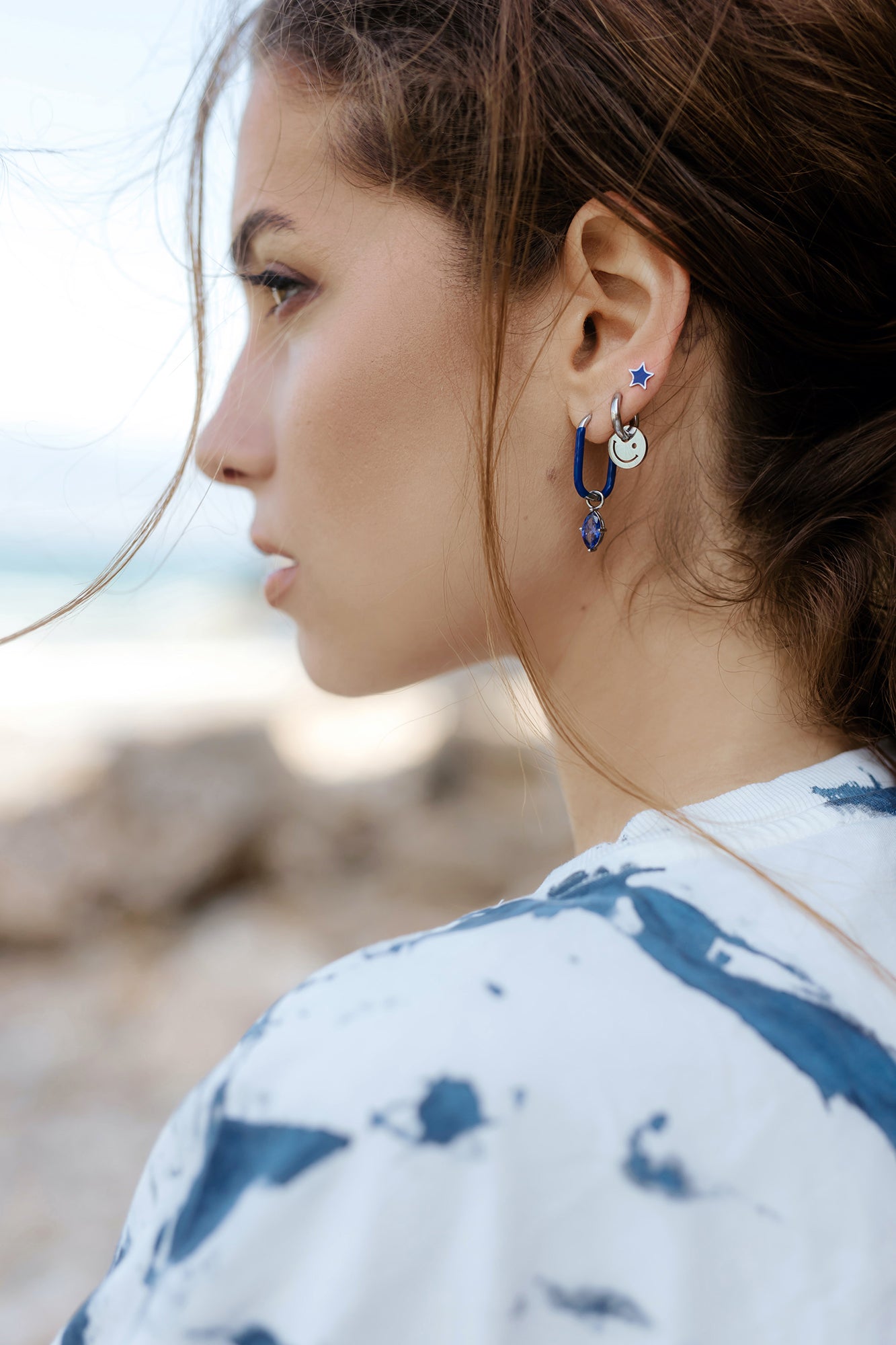 BLUE ROCK oval hoops