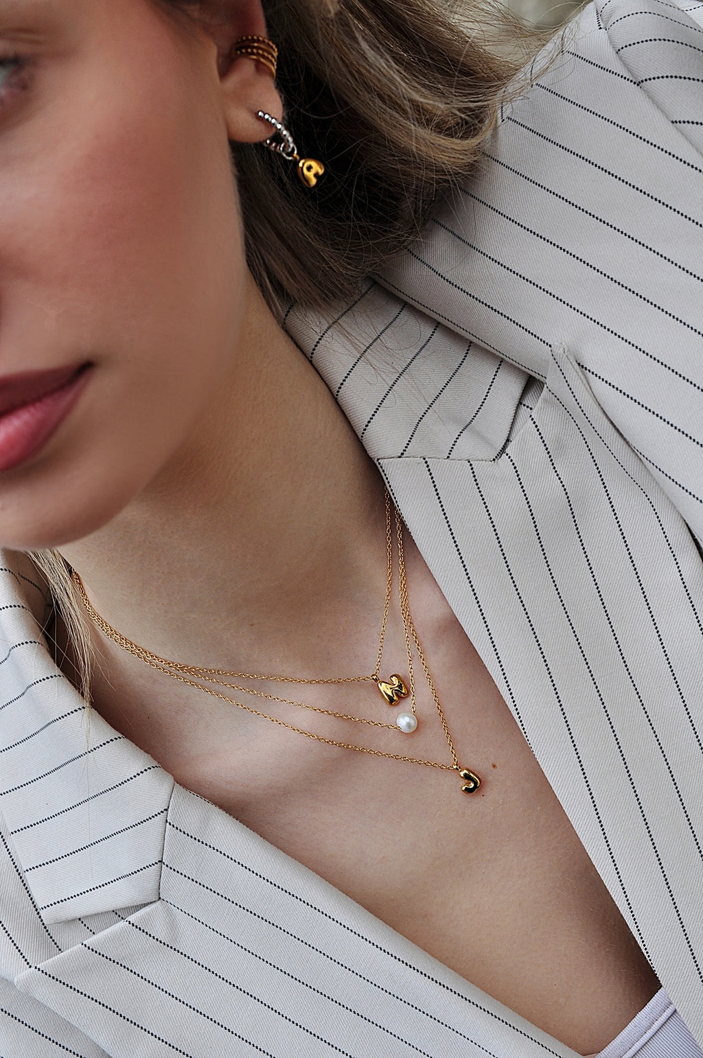 LOVE LETTERS triple necklace / LOVE LETTERS trostruka ogrlica