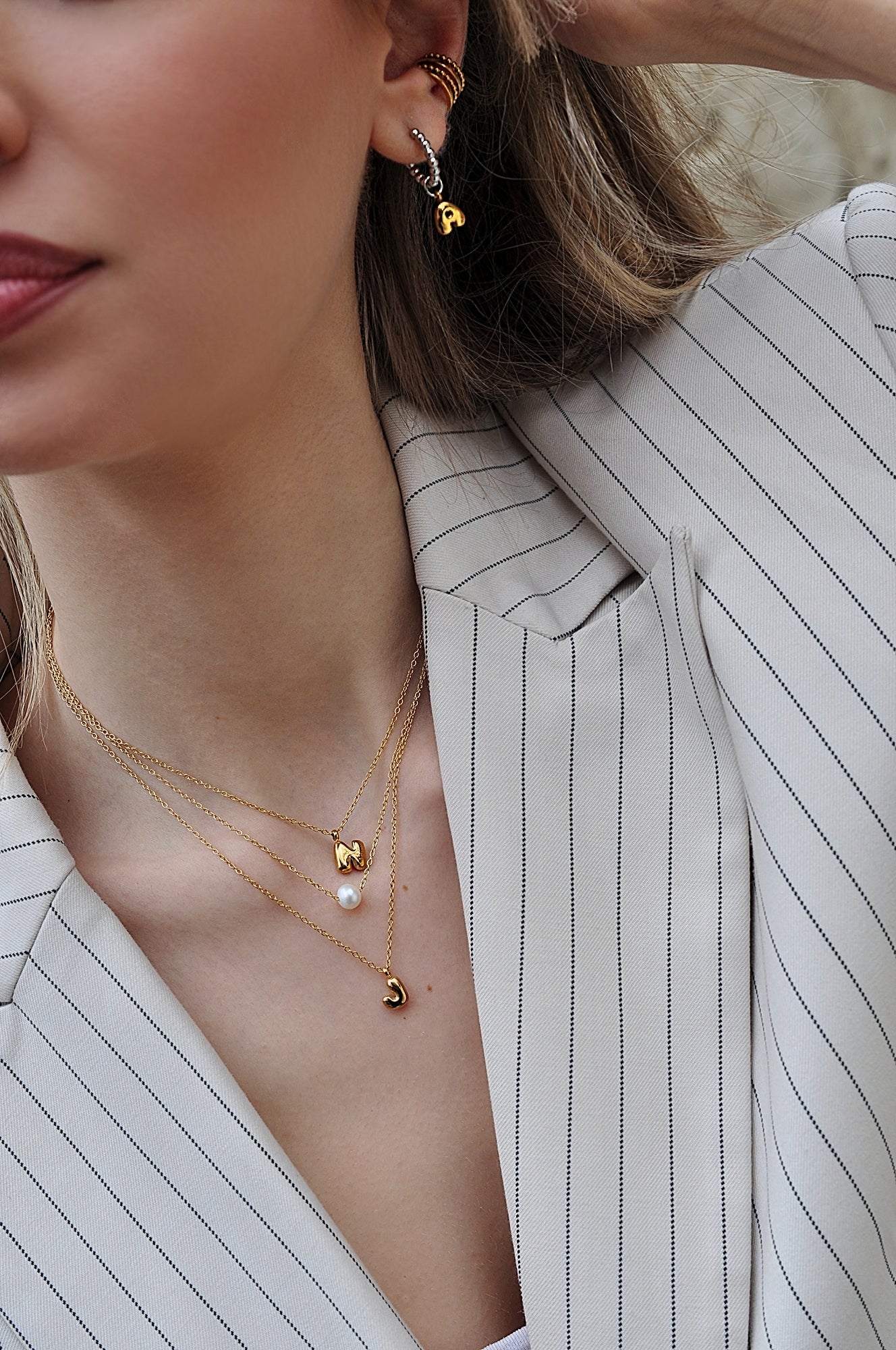 LOVE LETTERS triple necklace / LOVE LETTERS trostruka ogrlica