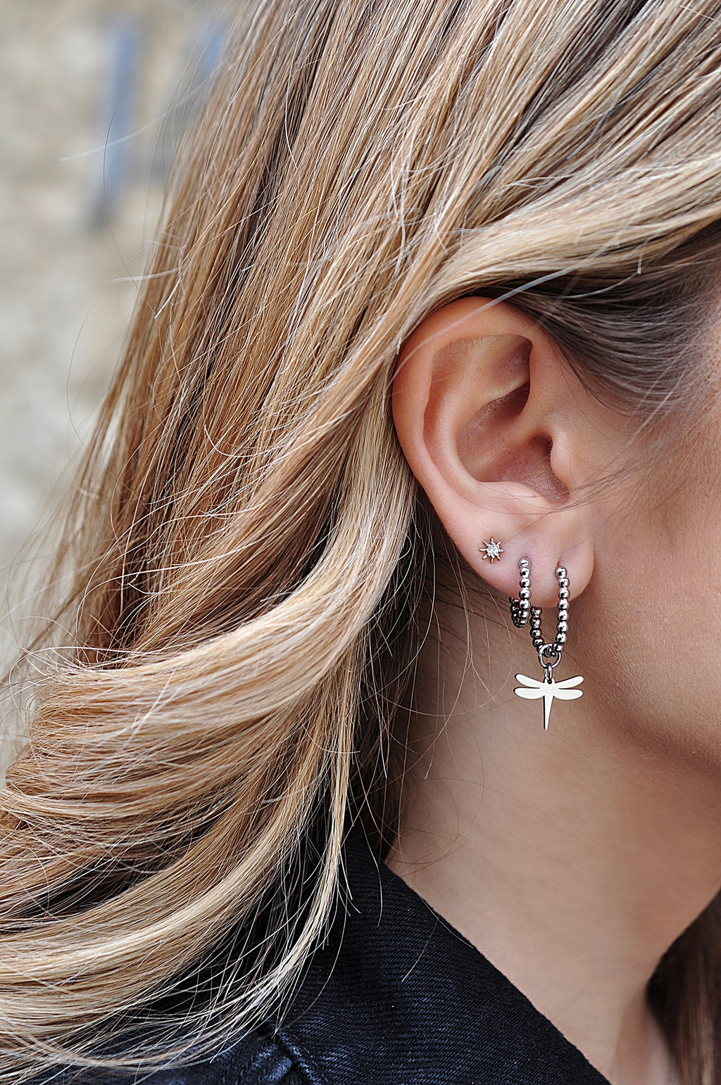 DRAGONFLY oval dot hoops / DRAGONFLY oval dot ring