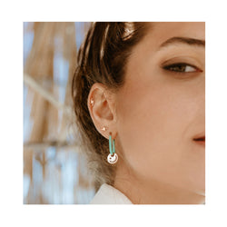 TURQUOISE SMILE oval hoops