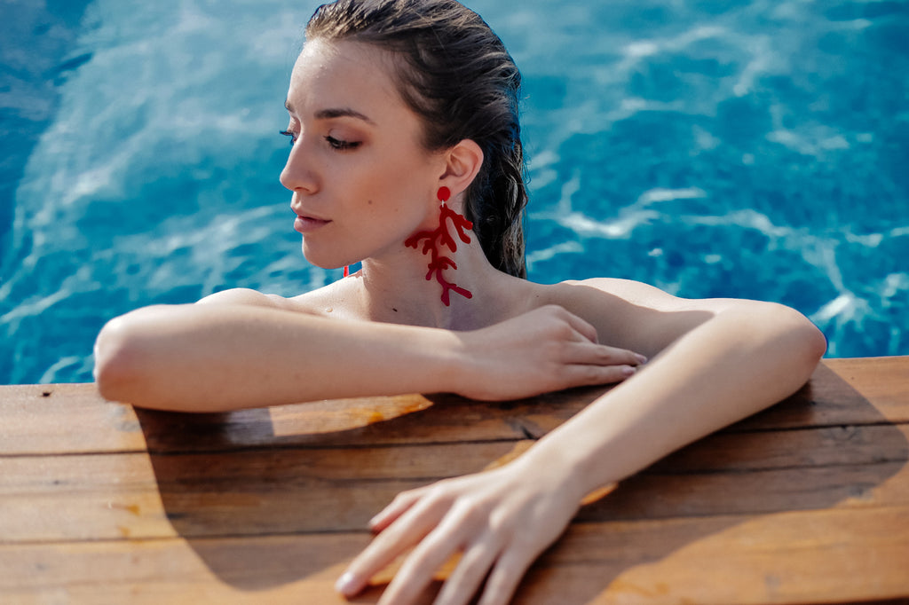 Uhani RDEČA KORALA / Naušnice CRVENI KORALJ