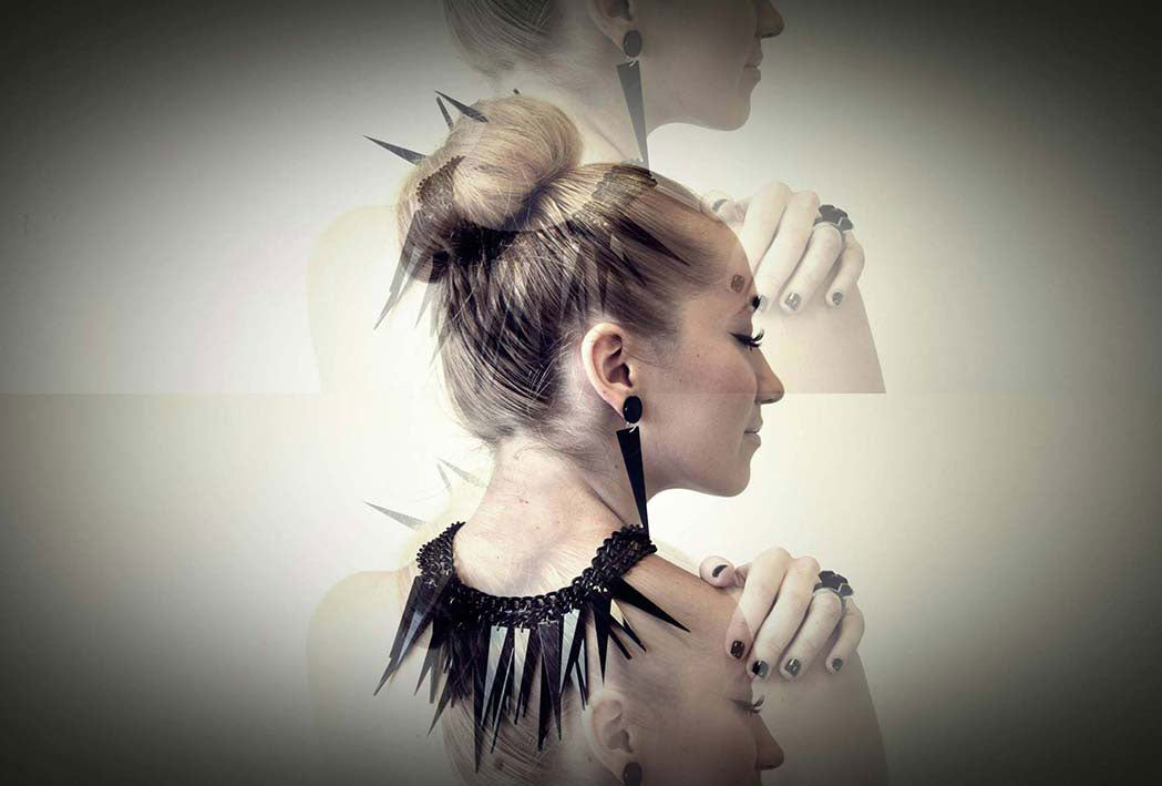 Spikes necklace ALL BLACK / Spikes ogrlica CRNA