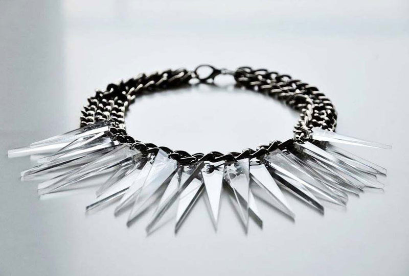 Spikes necklace TRANSPARENT / Spikes ogrlica PROZIRNA