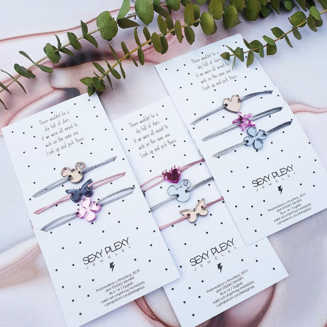 Silk Bracelet WISH color mirror/ Svilena narukvica WISH zrcalo u boji 