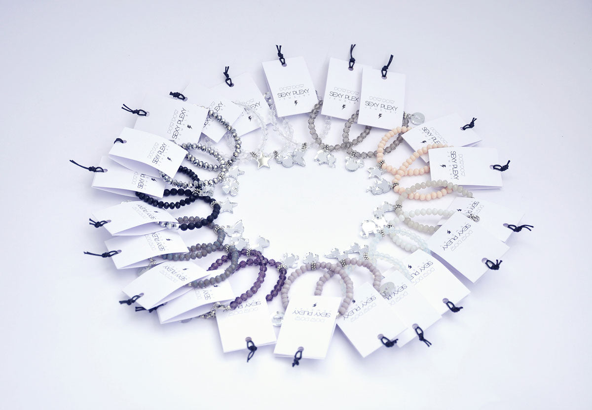 Glasperlenarmband / Staklene-Perlmutt