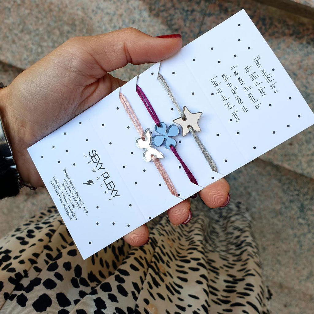 Silk Bracelet WISH color mirror/ Svilena narukvica WISH zrcalo u boji 