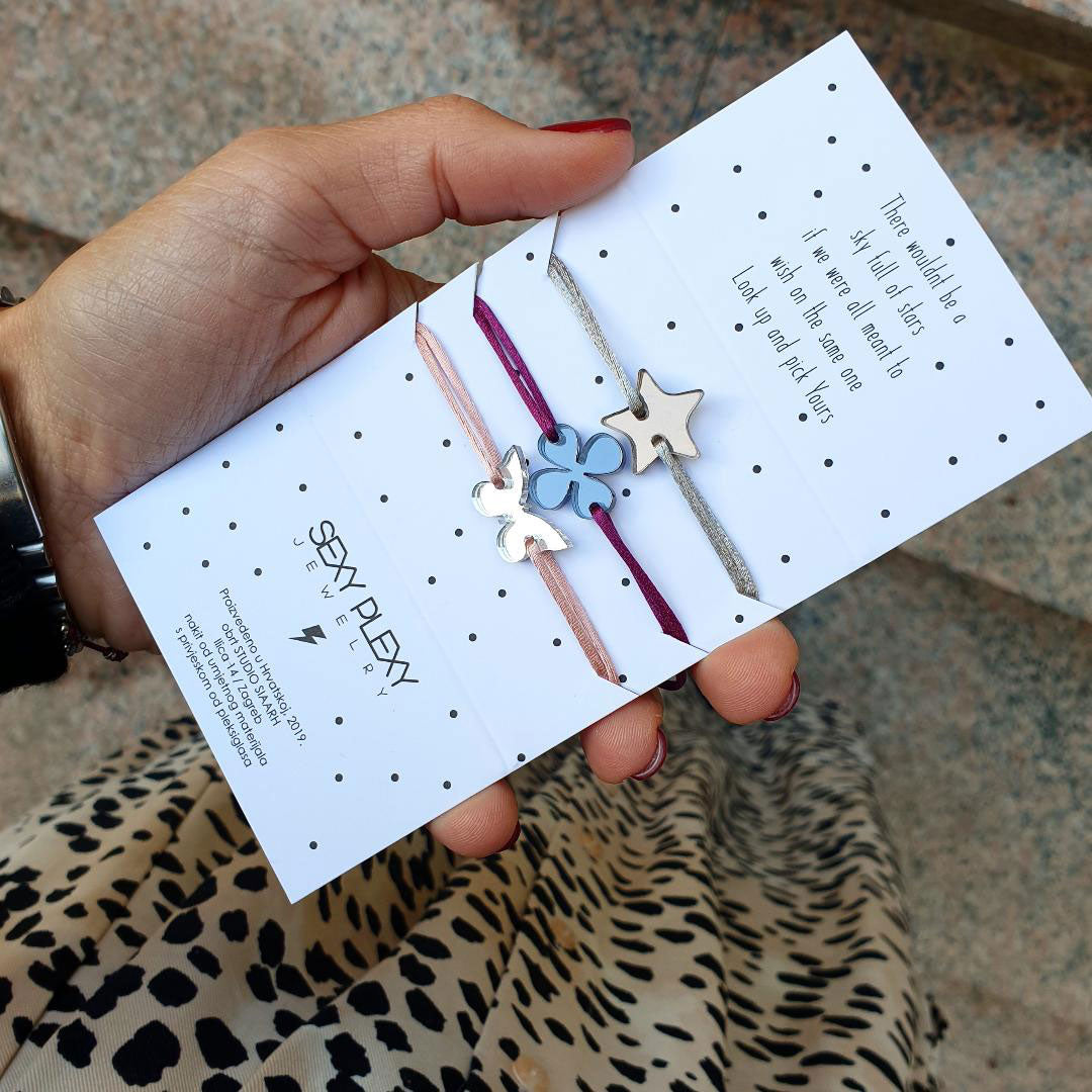 Silk Bracelet WISH color mirror/ Svilena narukvica WISH zrcalo u boji 