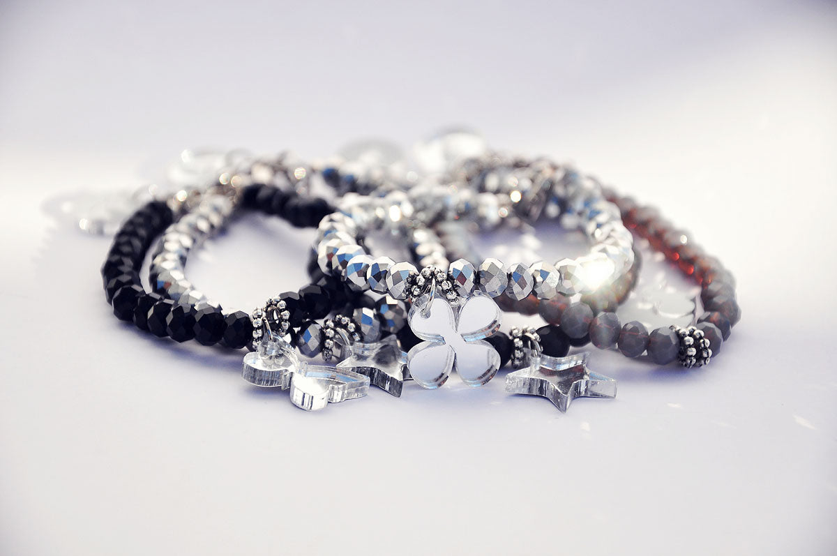 Glasperlenarmband / Staklene-Perlmutt