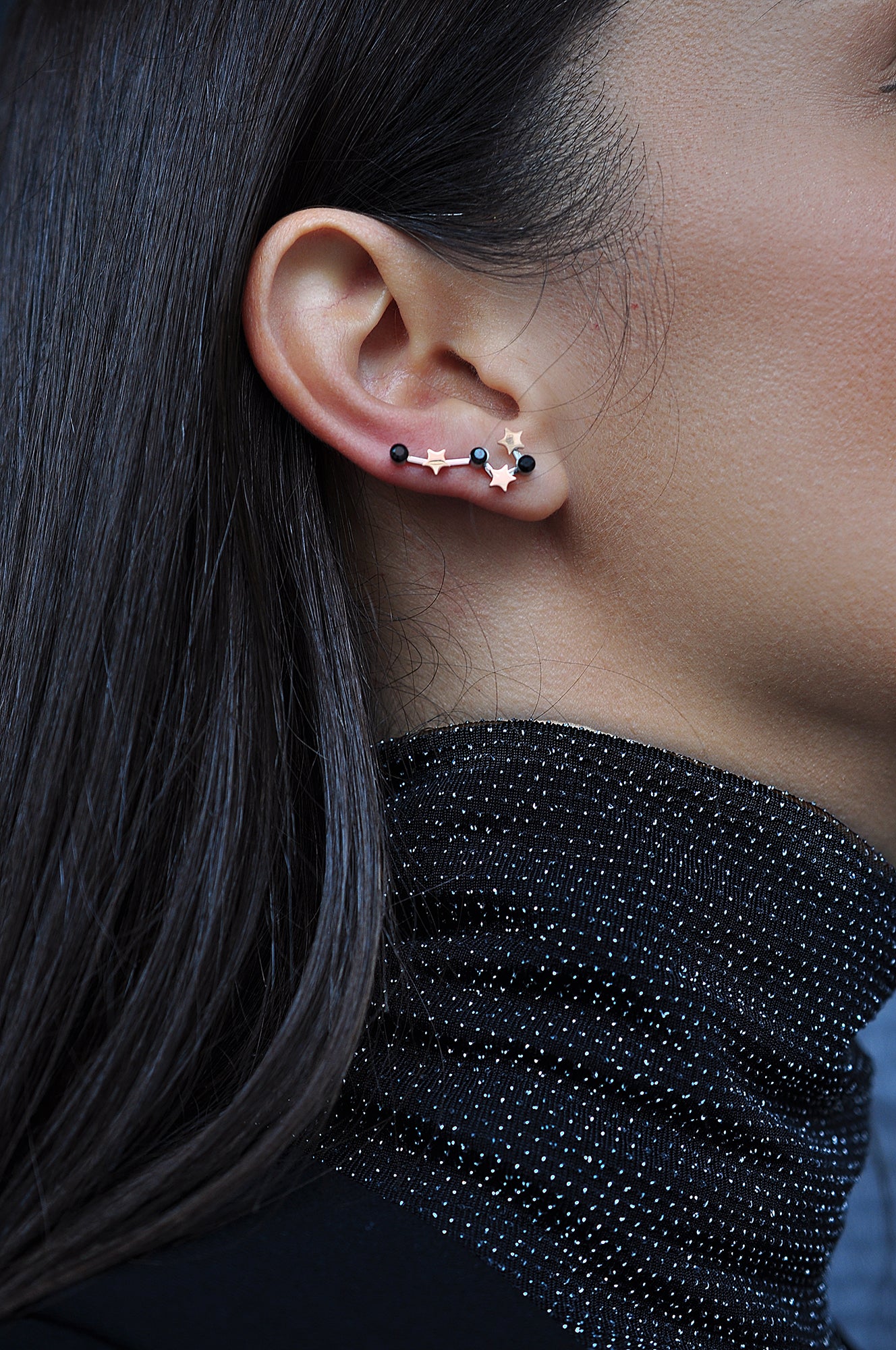 ROCK STAR BLACK čarobni uhani / ROCK STAR BLACK magic naušnica 