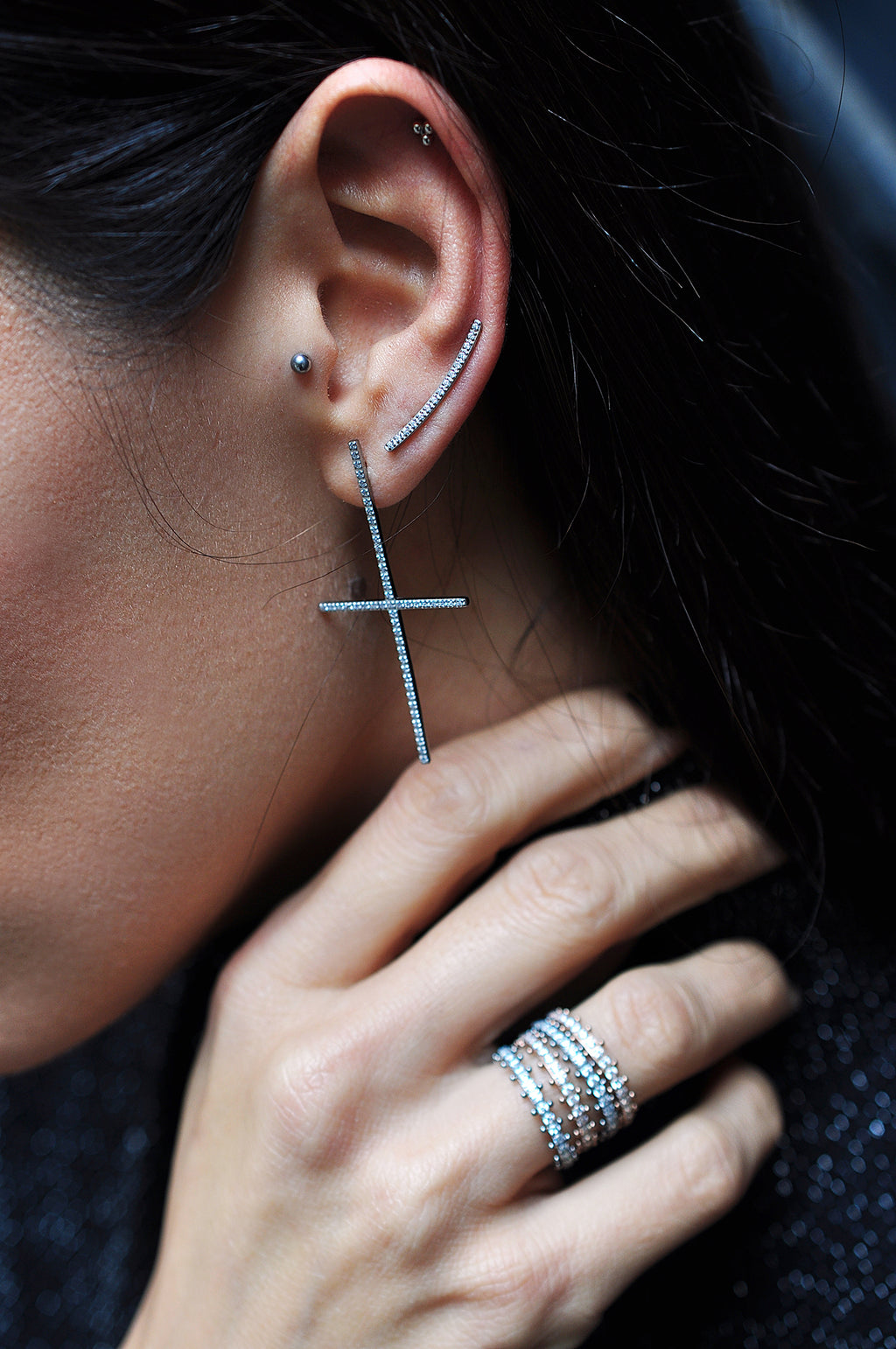 ROCK'N'DOLL svetleči uhani / ROCK'N'DOLL sparkle naušnice 