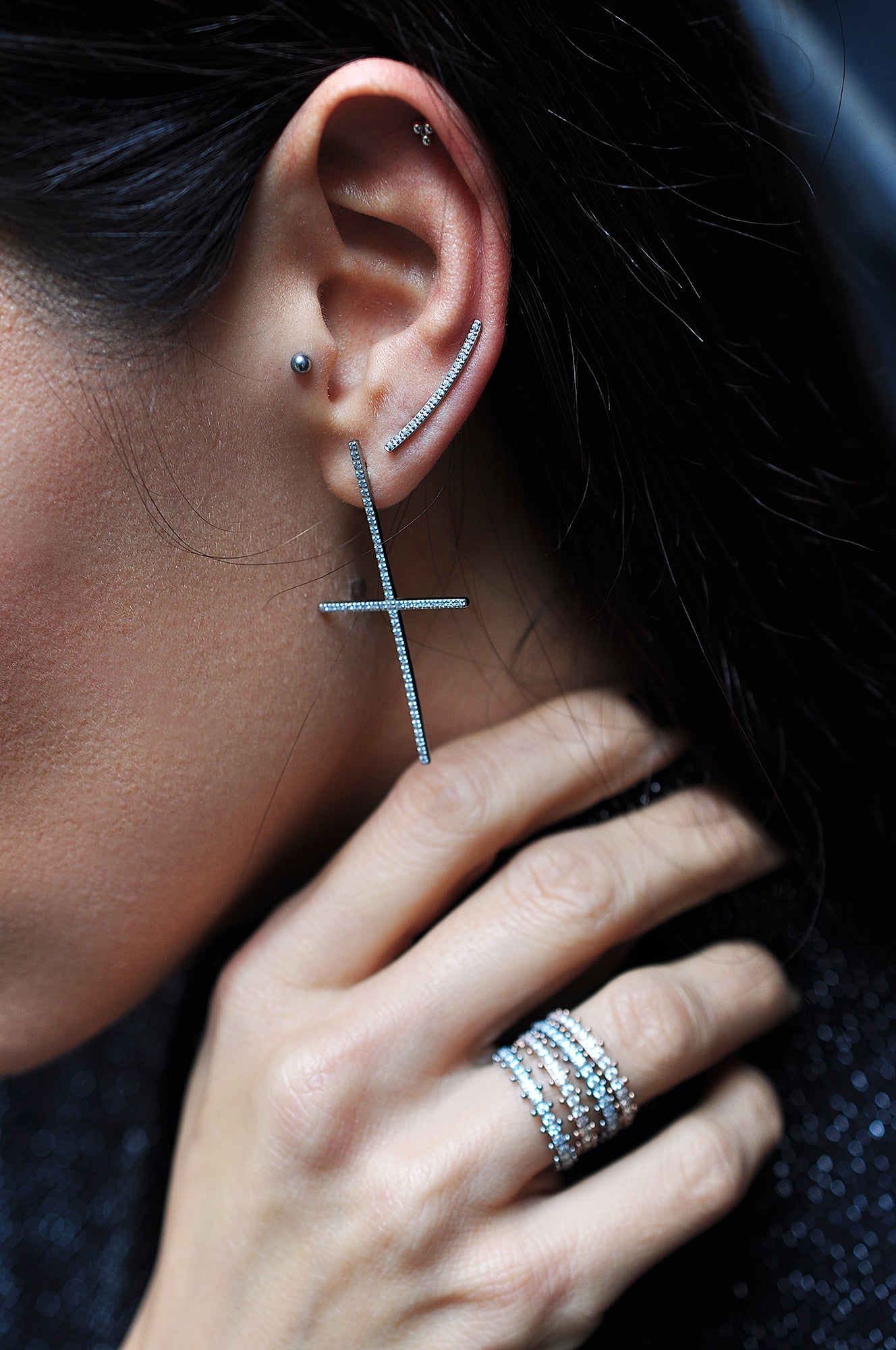 ROCK'N'DOLL svetleči uhani / ROCK'N'DOLL sparkle naušnice 