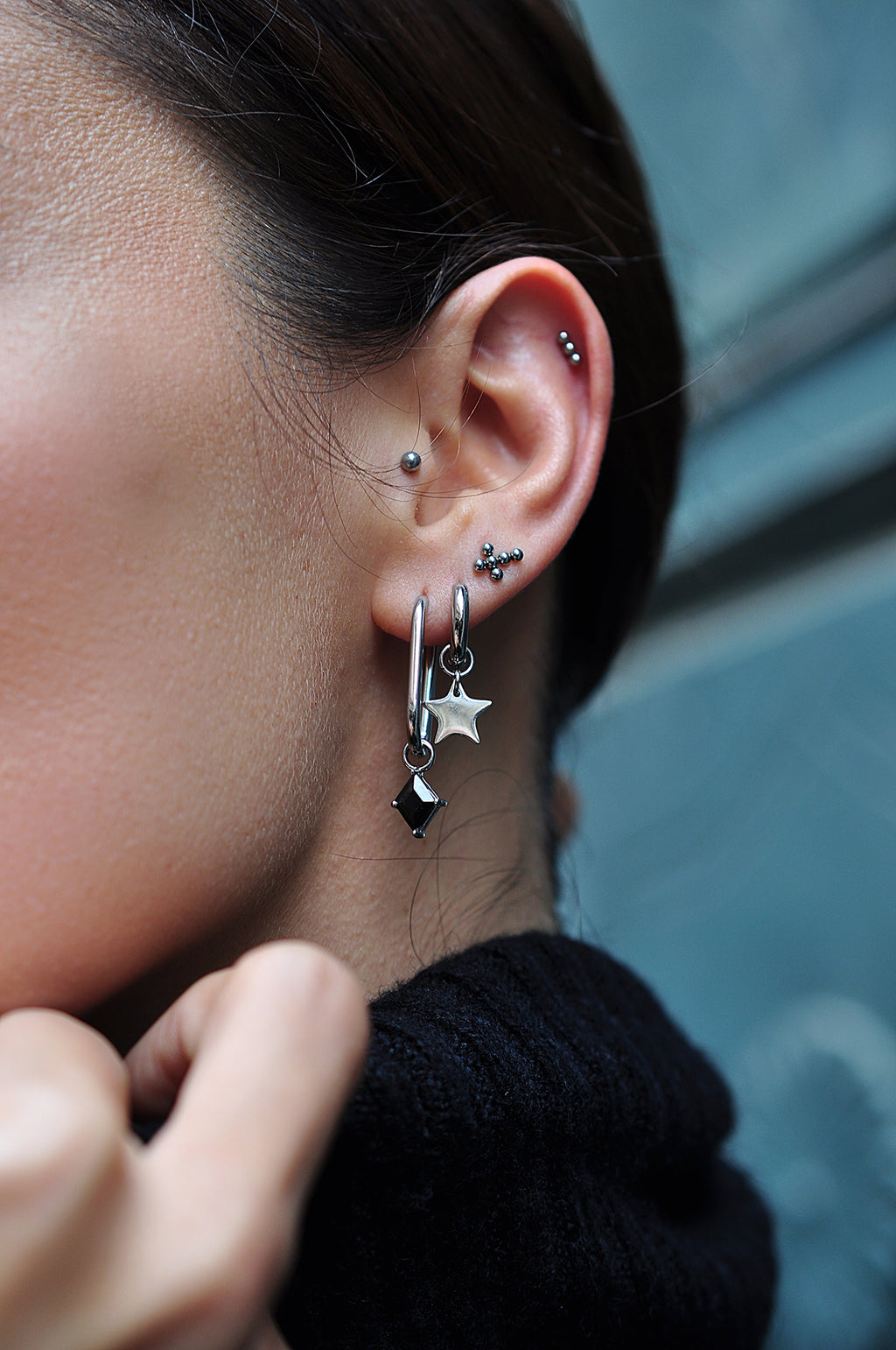 BLACK ROCK ovale Creolen / BLACK ROCK ovalni ringovi 