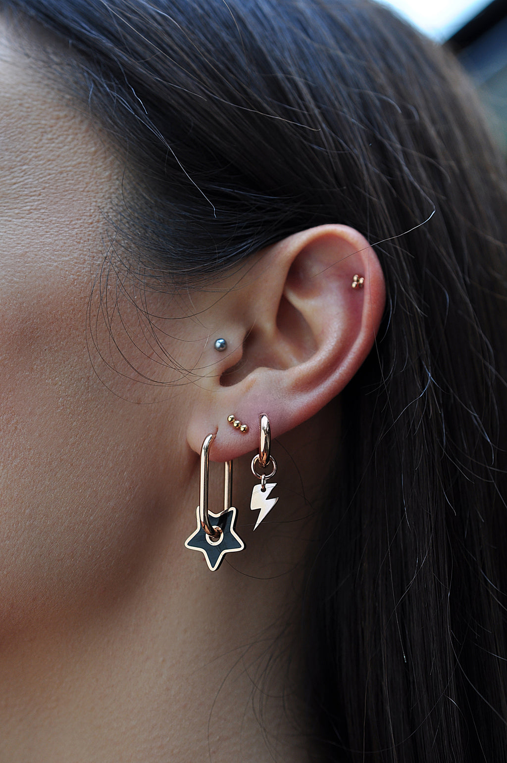 BLACK STAR oval hoops / BLACK STAR ovalni ringovi