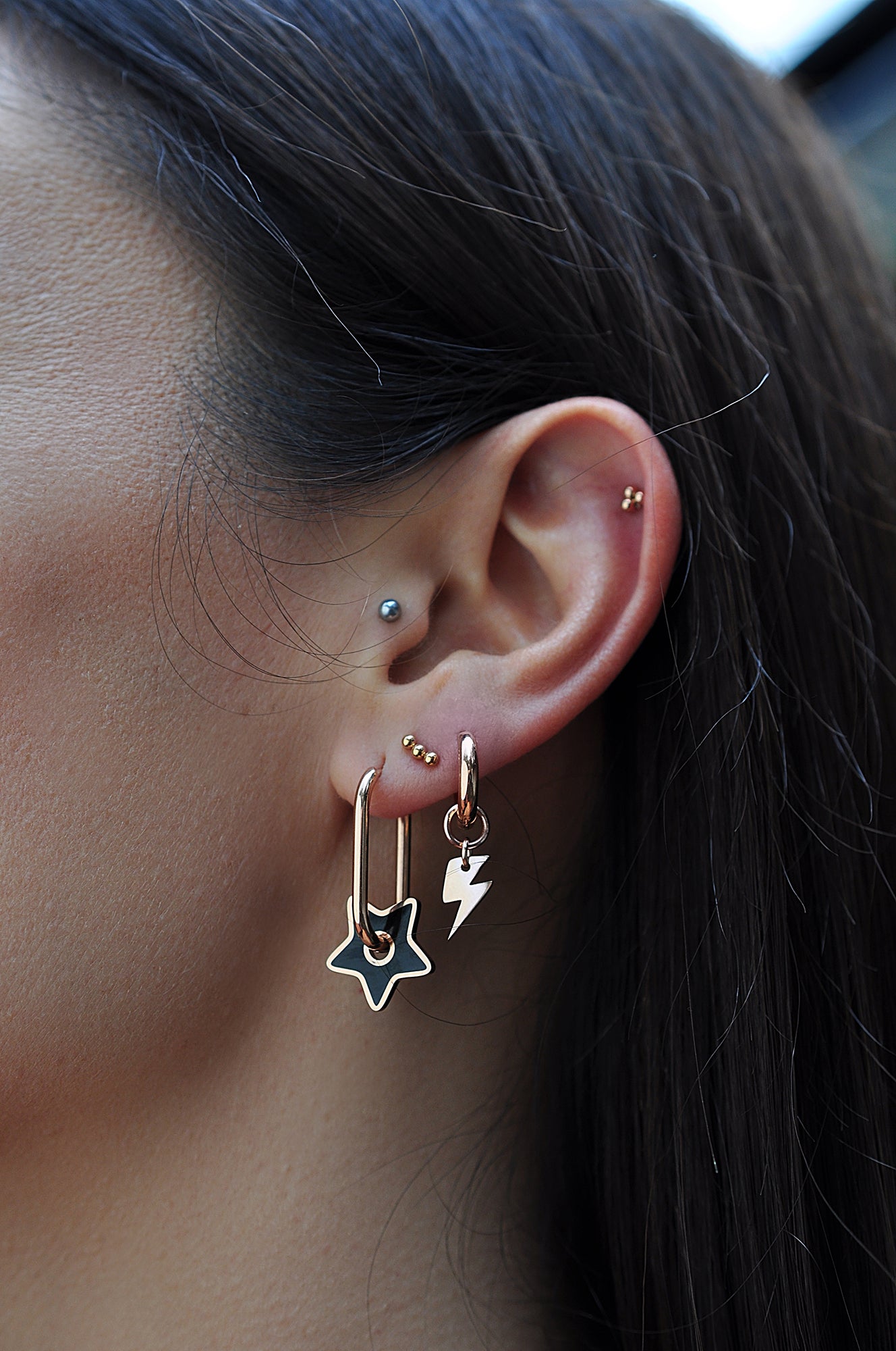 BLACK STAR oval hoops / BLACK STAR ovalni ringovi