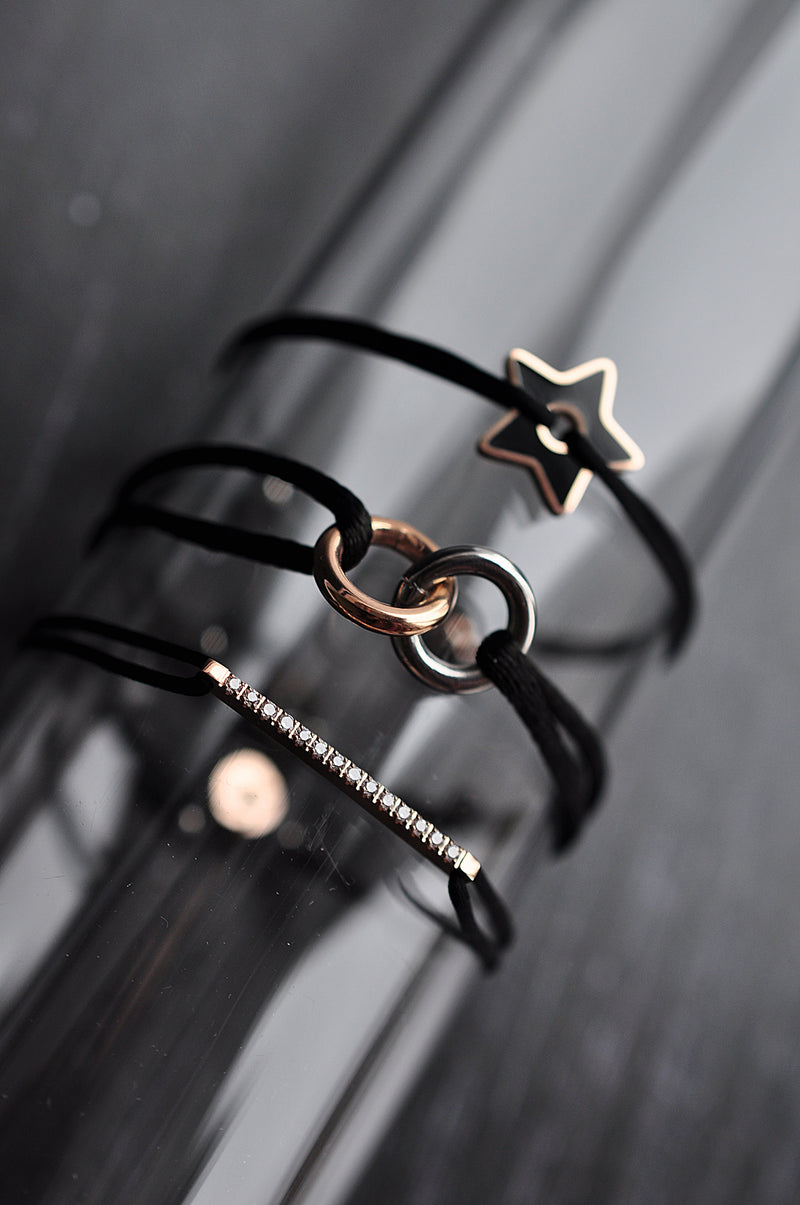 BLACK STAR silk string bracelet