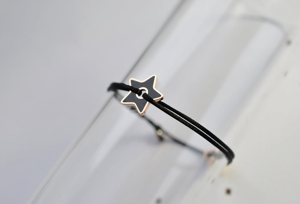 BLACK STAR silk string bracelet